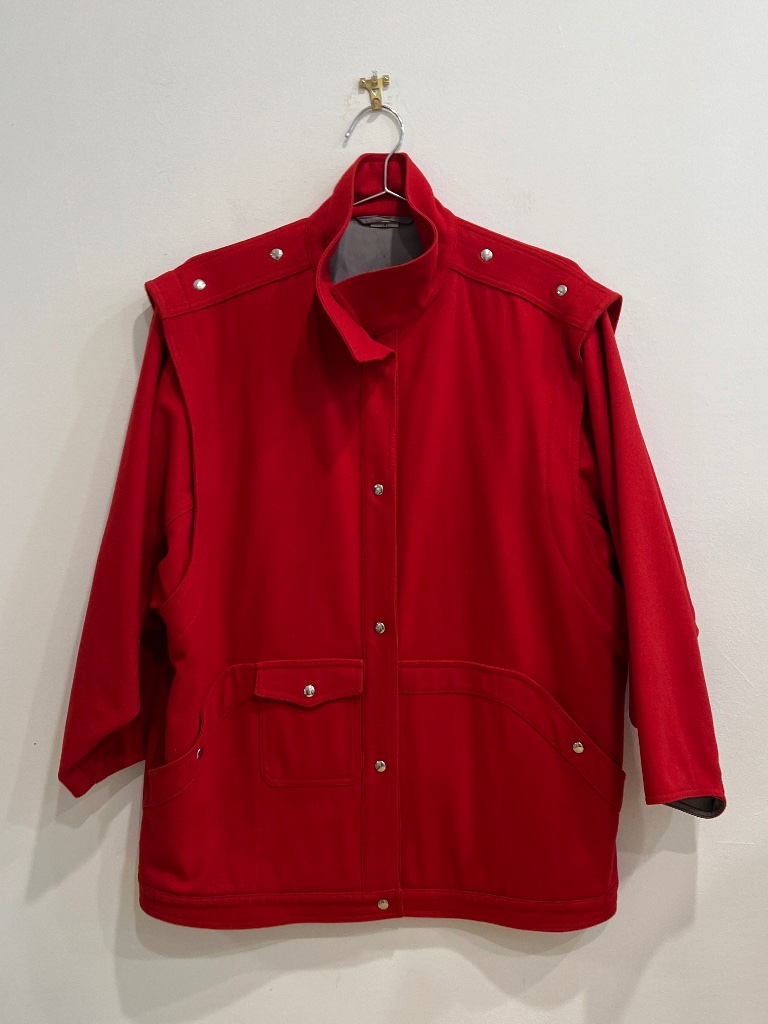 Mortarotti Vintage Milano Red Wool Snap Jacket Womens Medium